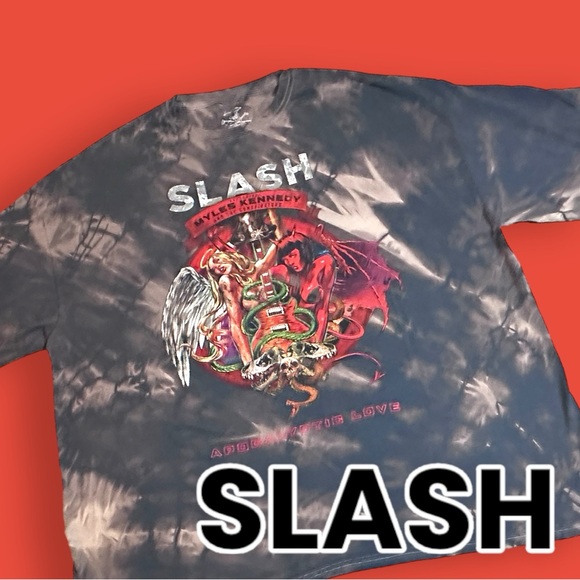 🎉HP🎉Originally NWOT SLASH T-Shirt in Black now Bleach Tie Dyed. Size Large. - Picture 2 of 7